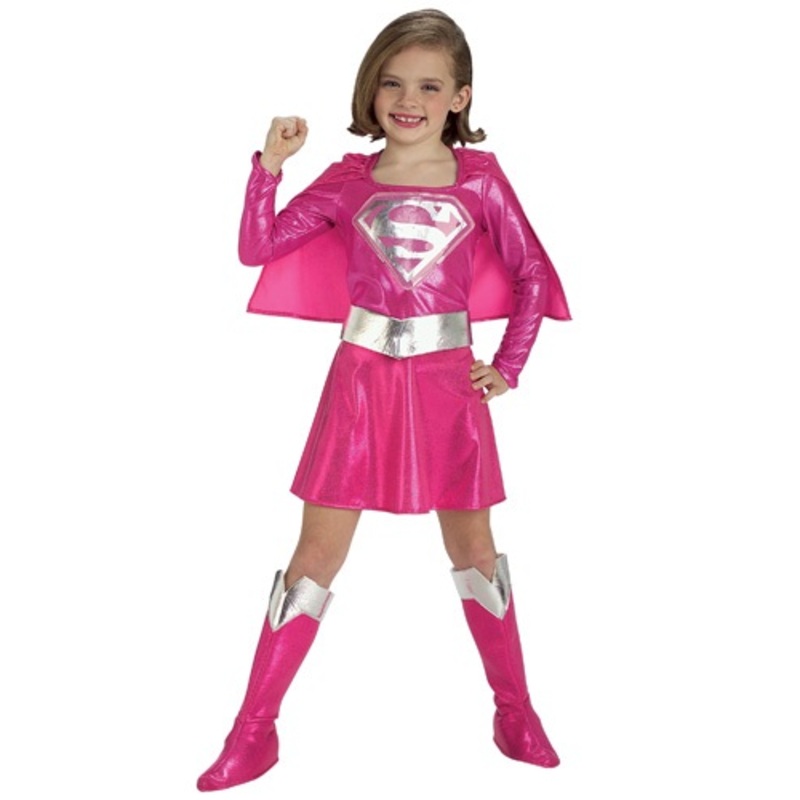 Pink Supergirl Costume for Kid's Small