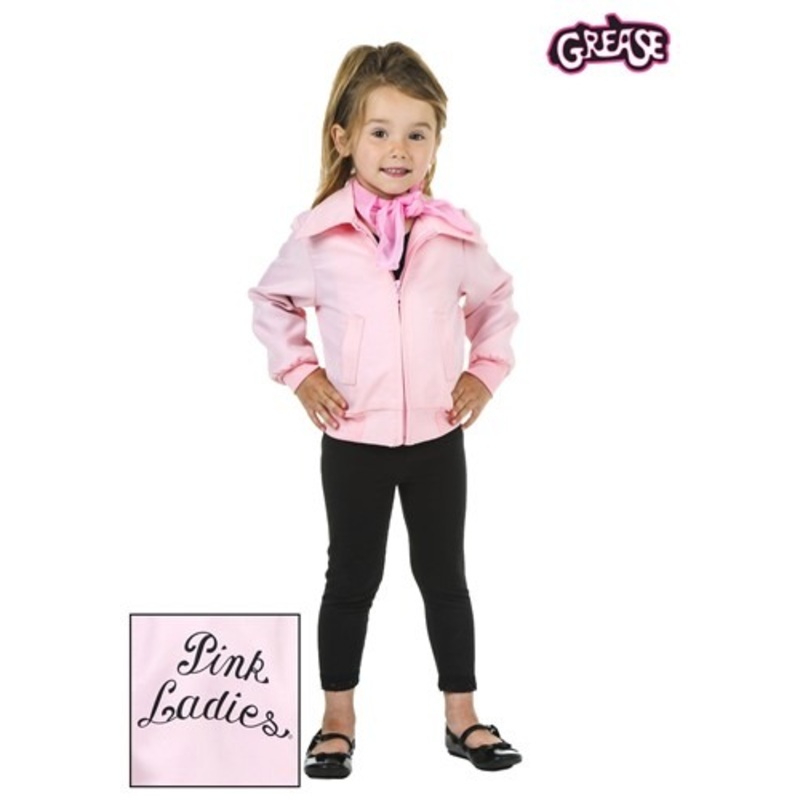 Toddler Deluxe Pink Ladies Jacket Costume 4T