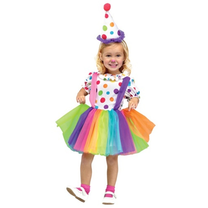 Girl's Big Top Fun Toddler Clown Costume Large (3T