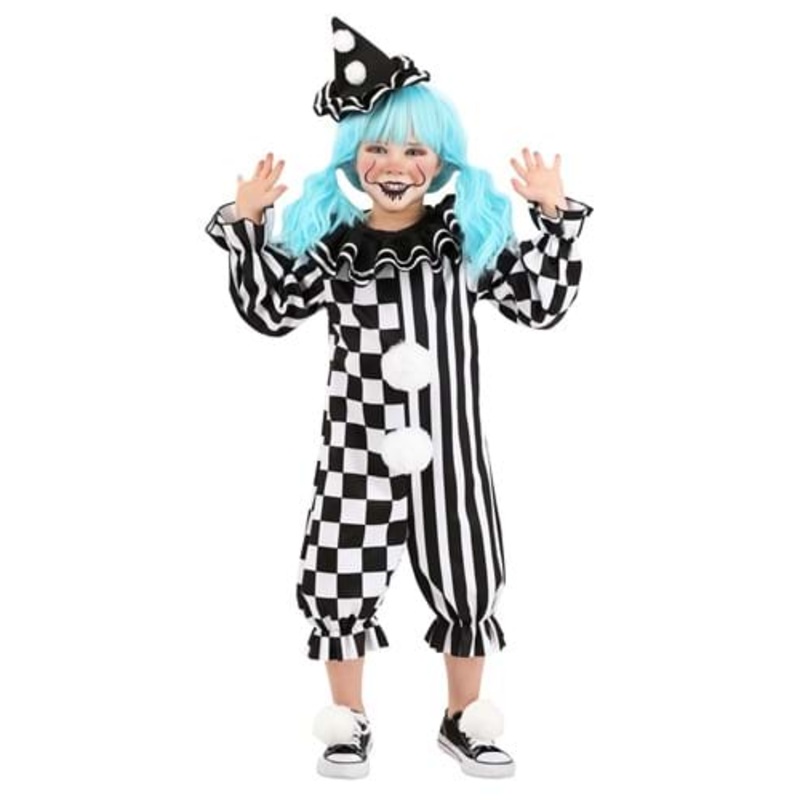 Girl's Giddy Gothic Clown Toddler Costume 4T