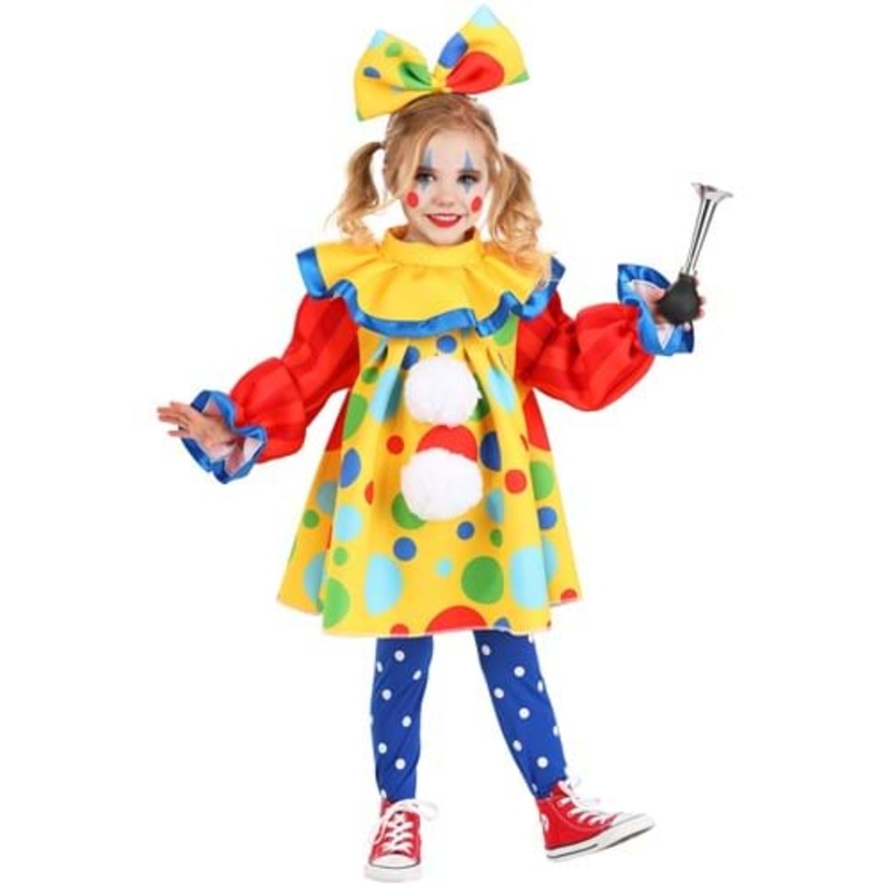 Girl's Toddler Posh Polka Dot Clown Costume 4T