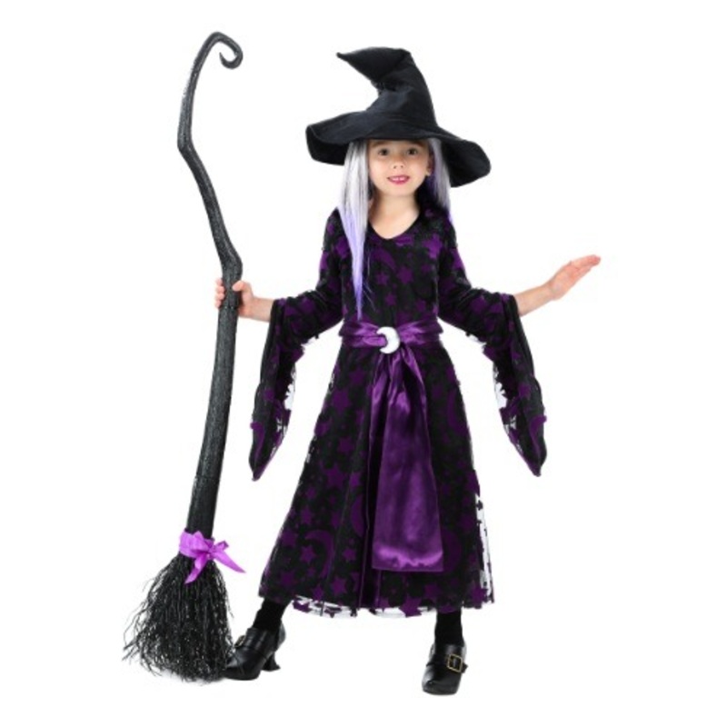 Girls Purple Moon Witch Costume for Toddler 4T