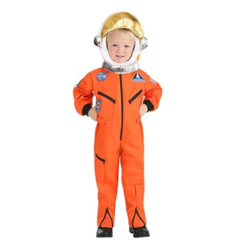 Orange Astronaut Jumpsuit Costume for Toddlers 2T