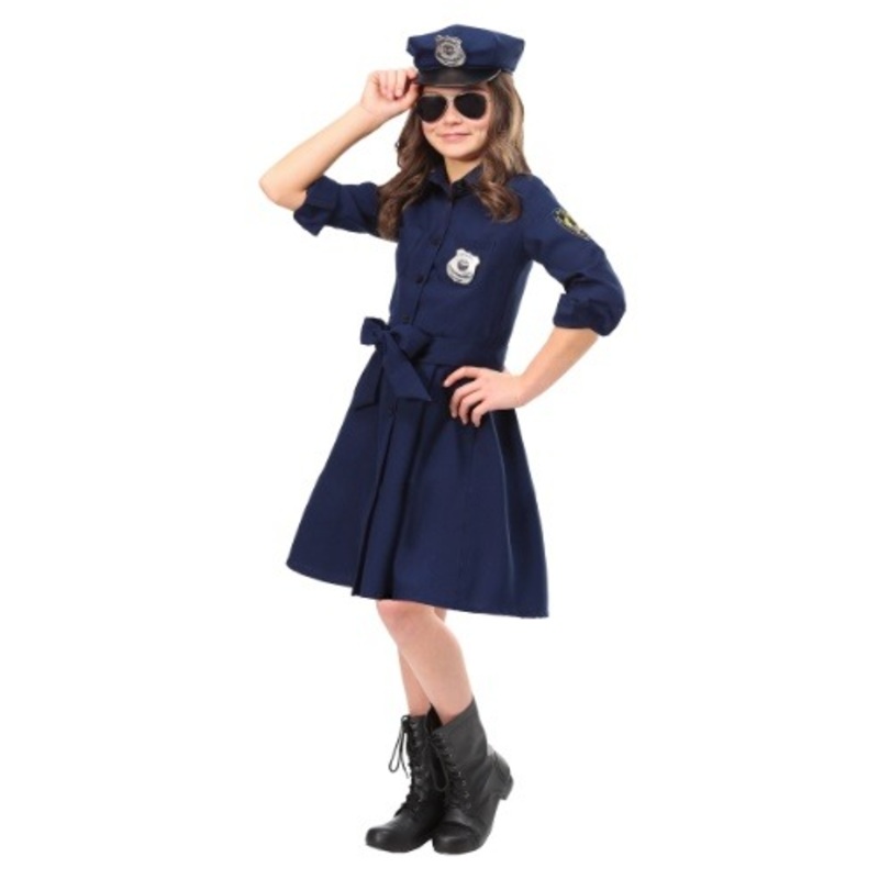 Helpful Police Officer Costume Dress for Girls Small