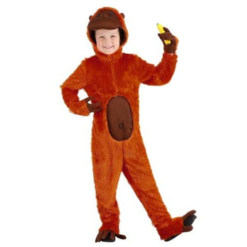 Orange Orangutan Costume for Kids Medium