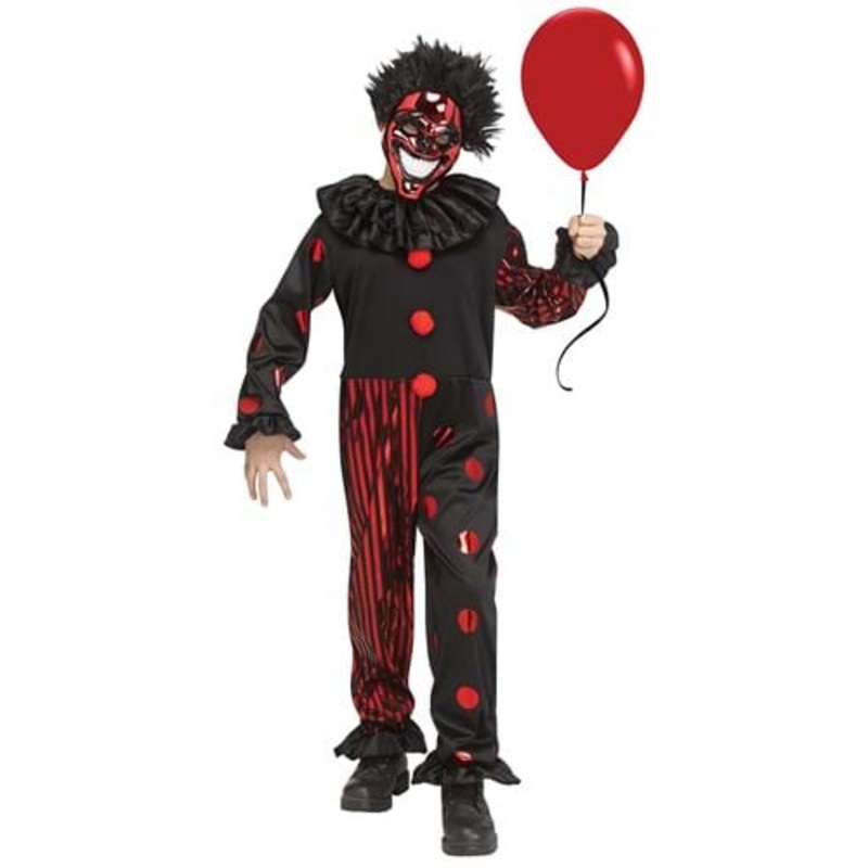 Red Chrome Clown Costume for Kids Medium
