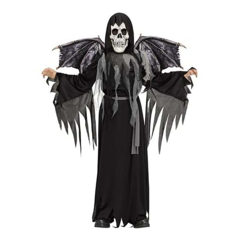 Winged Grim Reaper Costume for Boys Medium