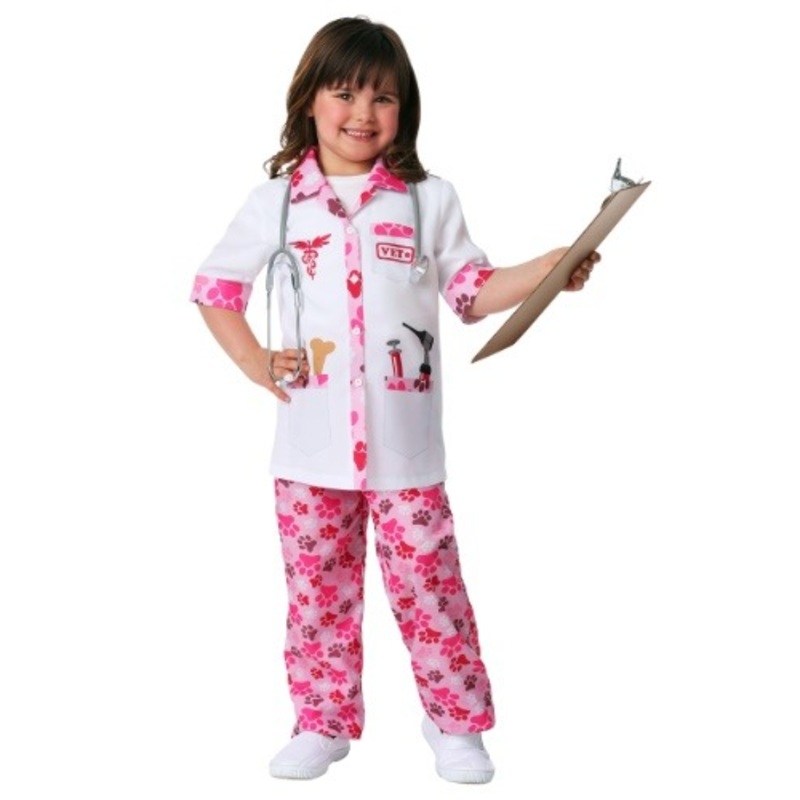 Girl's Pink Veterinarian Costume Medium