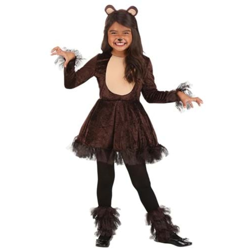 Girl's Playful Bear Costume Dress Small