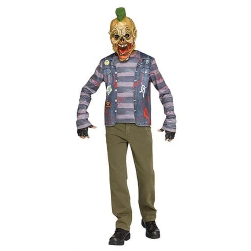 Punk Rock Zombie Costume for Boys Medium