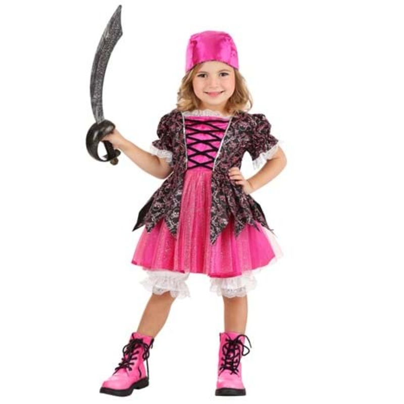 Girl's Precious Pink Pirate Toddler Costume 2T