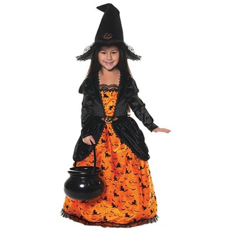 Girl's Pumpkin Witch Costume Small
