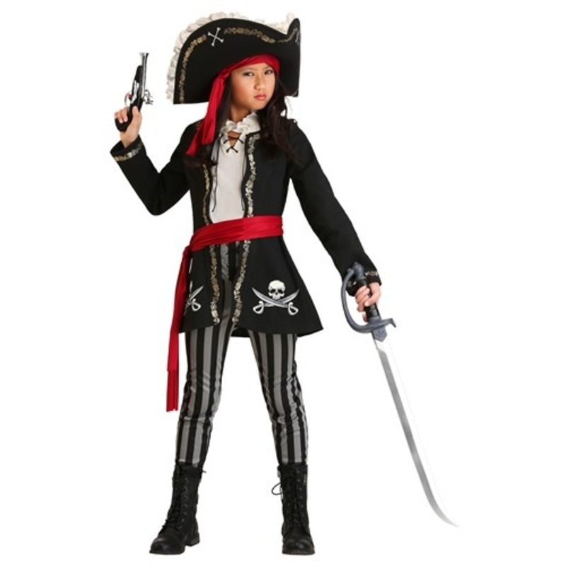 Girls Gold Queen Pirate Costume Small