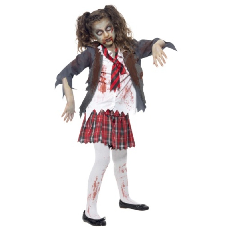 Girls Zombie School Girl Costume Medium (7-9)