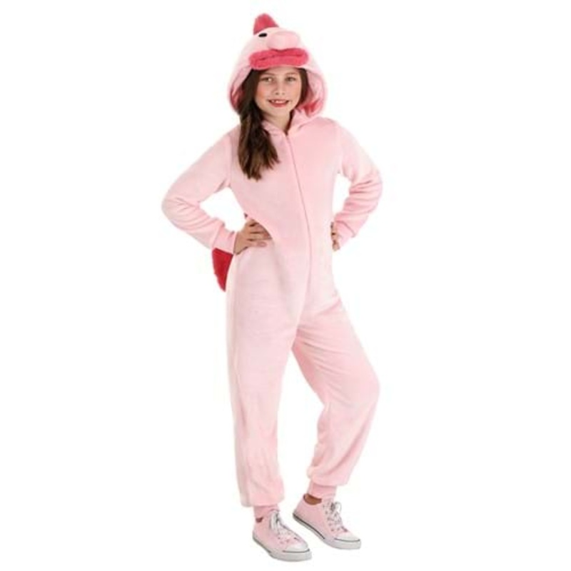 Kid's Pink Blob Fish Onesie Costume Medium
