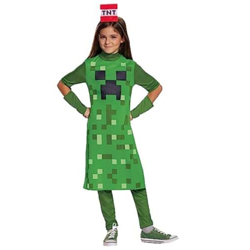 Minecraft Girl's Creeper Classic Costume Size 7/8