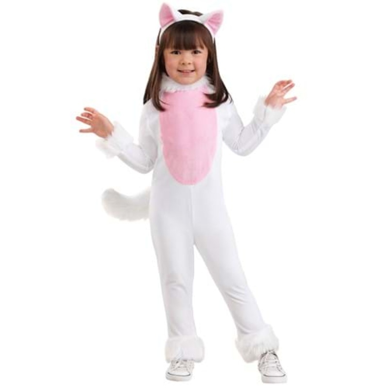 Toddler Big Tailed White Cat Costume 2T