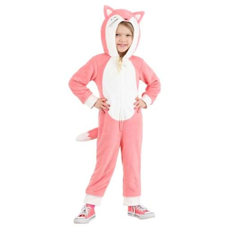Girl's Pink Fox Toddler Onesie Costume 2T