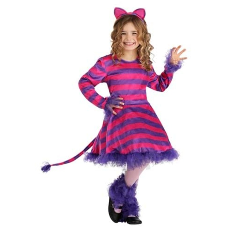 Mischievous Cheshire Cat Costume for Girls Medium