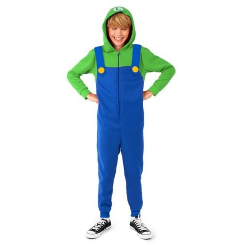 Super Mario Bros. Luigi Costume Onesie for Kids Small