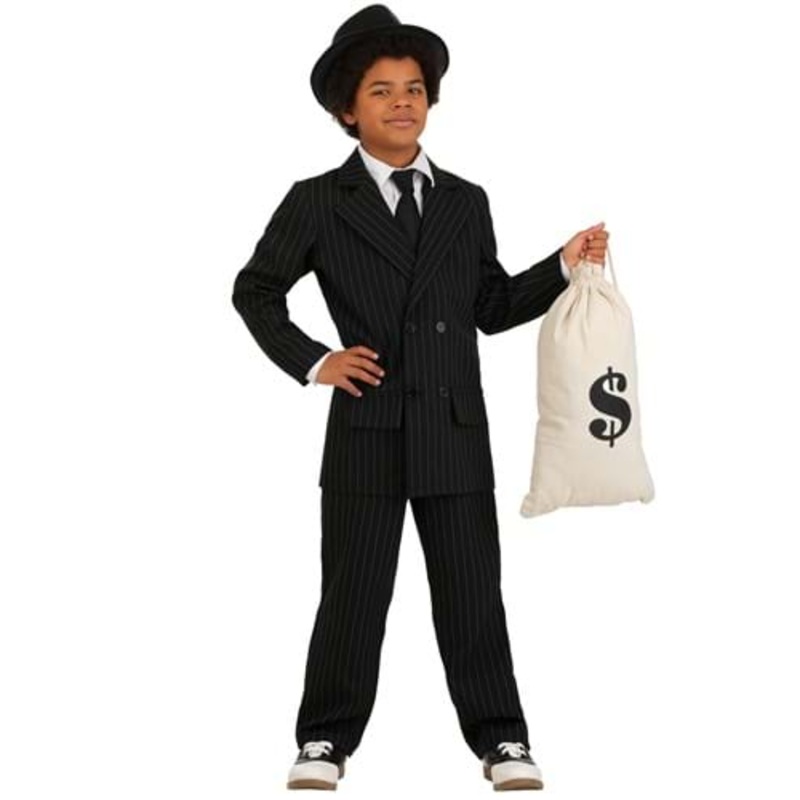 Boy's Pinstripe Gangster Suit Costume Small