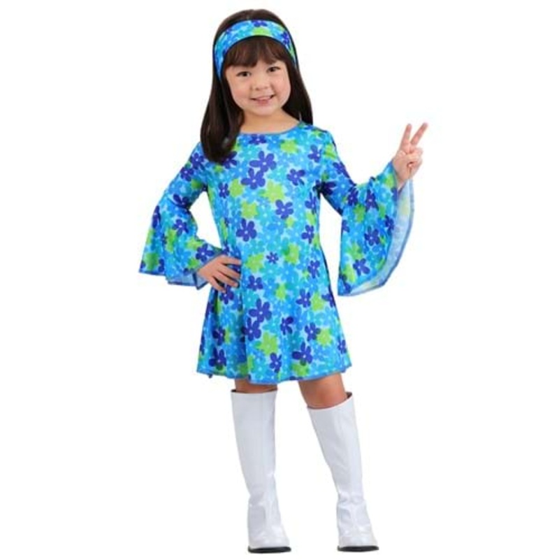 Girl's Toddler Wild Flower 70's Disco Costume Dress 18 MO