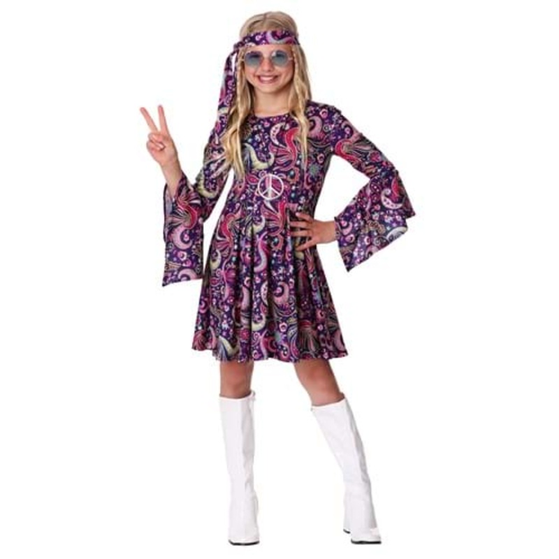 Girl's Woodstock Hippie Costume Small