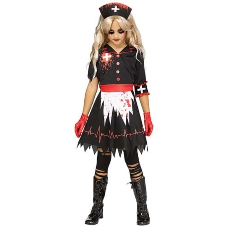 Girls Dark Nurse Costume Medium