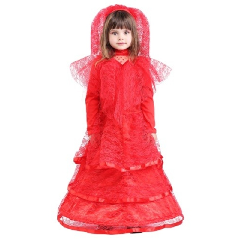 Toddler's Gothic Red Wedding Dress Costume 2T