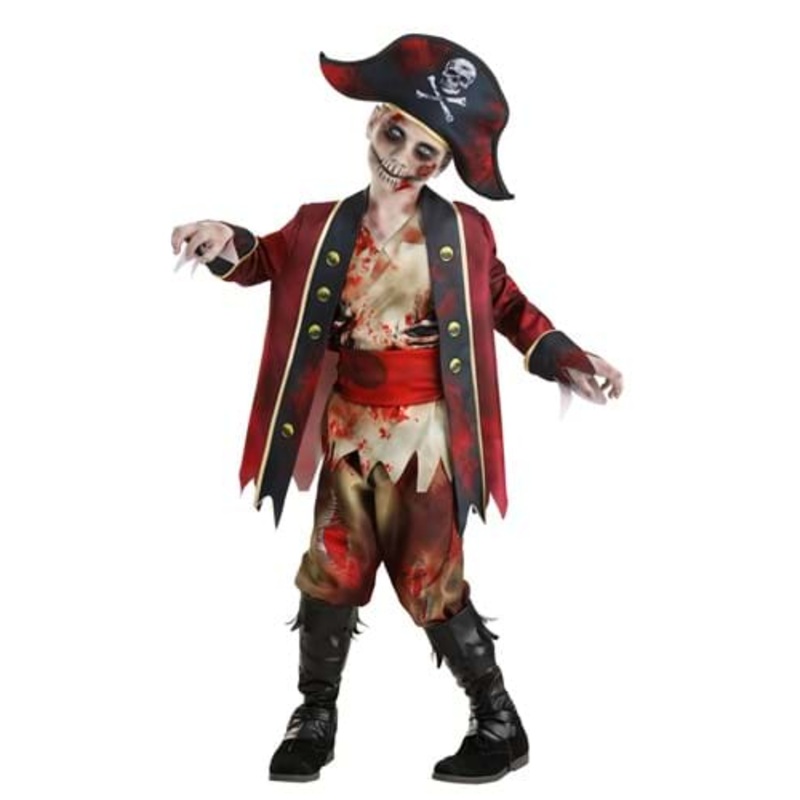 Zombie Pirate Costume for Kids Medium