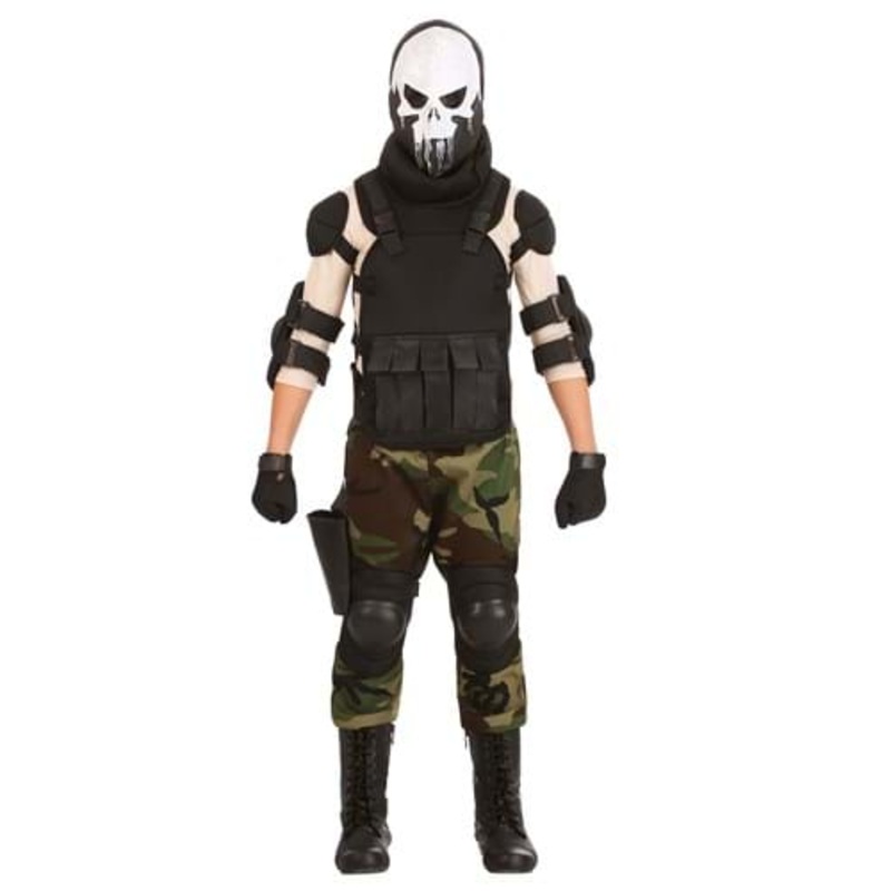 Boys Skull Military Man Costume X-Small