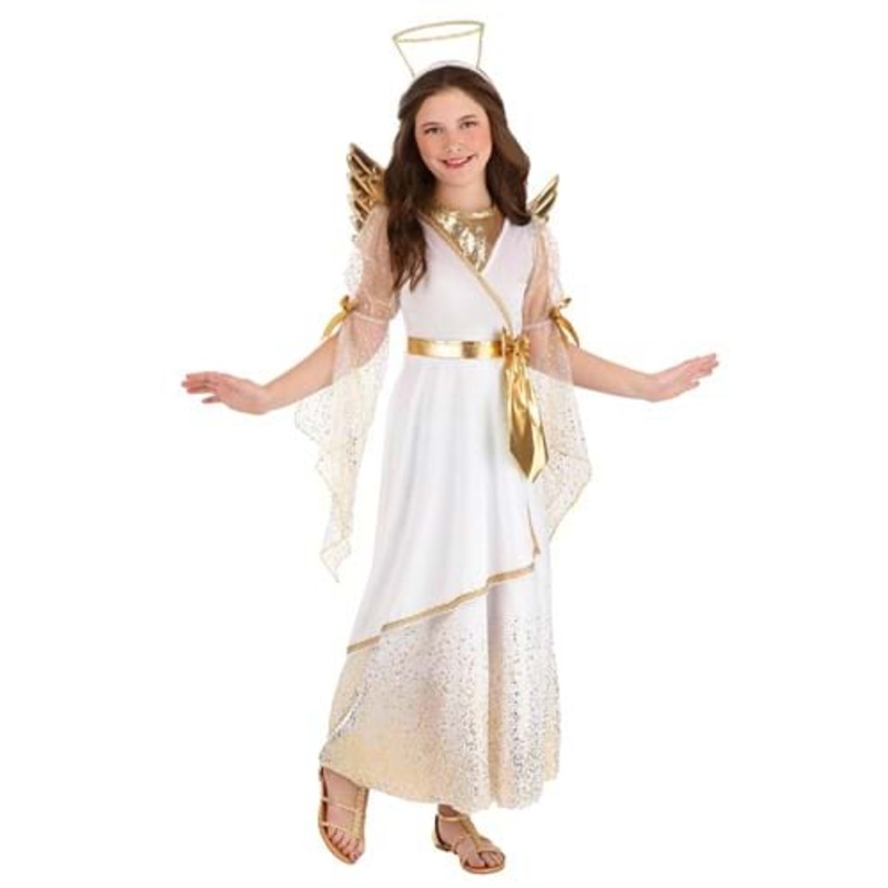 Golden Angel Costume Dress for Girls Small