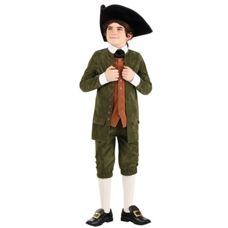Green Colonial Costume for Kids Small