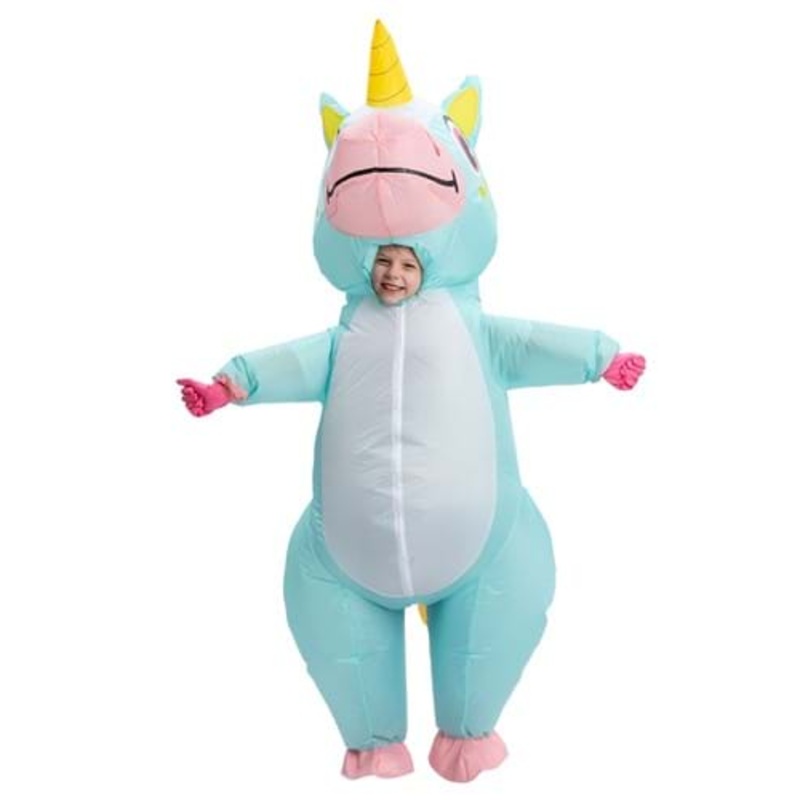 Kid's Inflatable Blue Unicorn Costume Medium