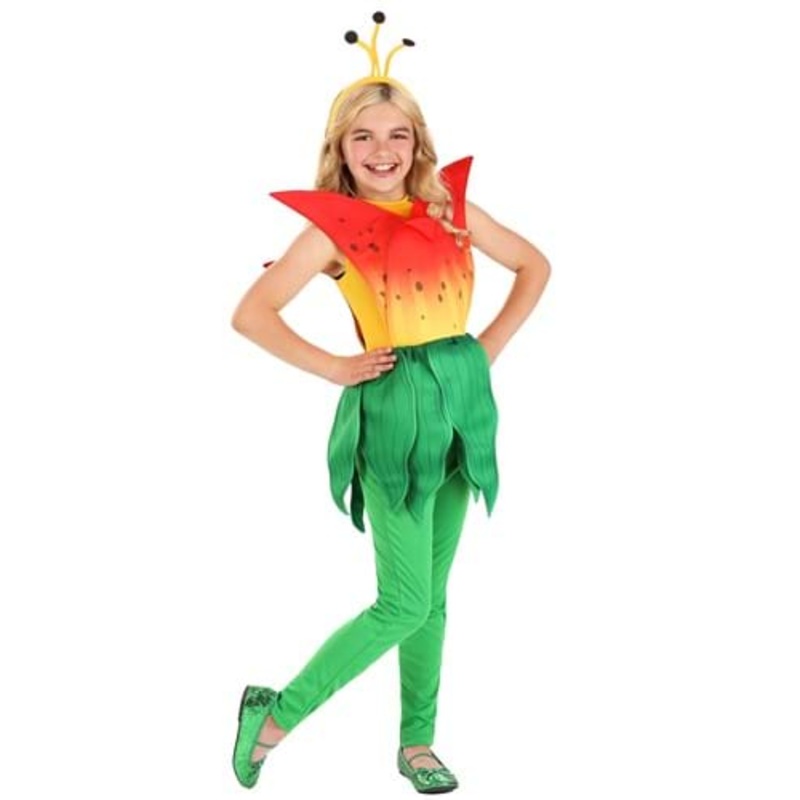 Tiger Lily Flower Costume for Girls Small