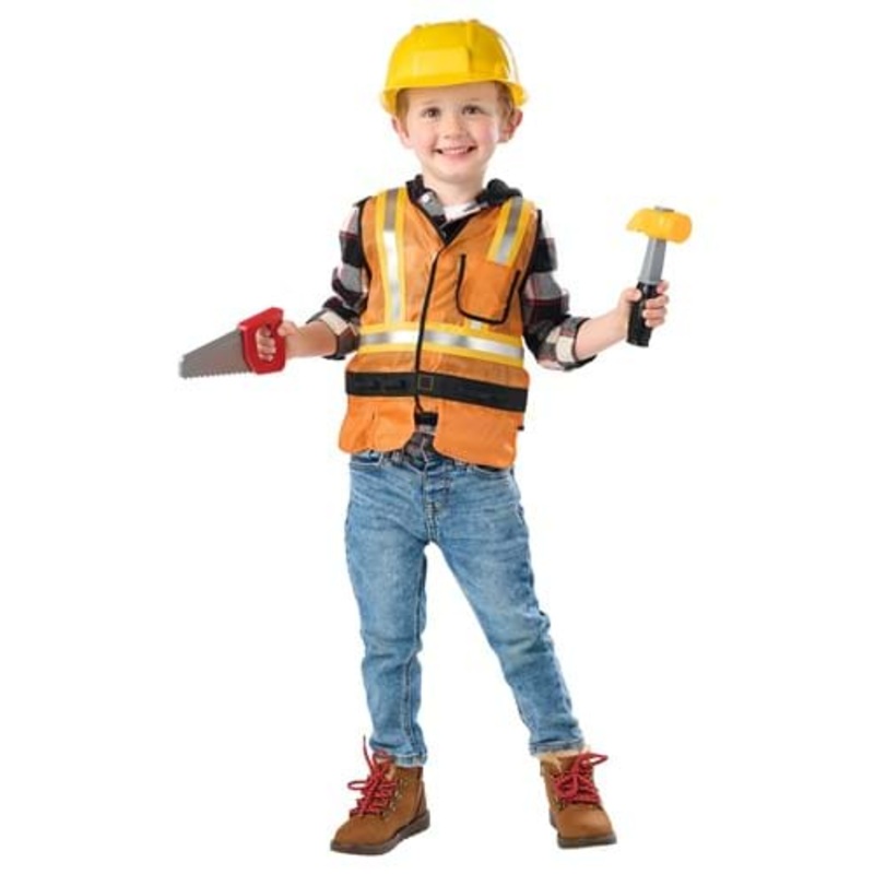 Boy's Construction Worker Toddler Costume Kit Standard