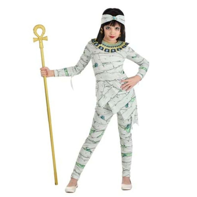 Egyptian Mummy Costume for Girls w/ Scarabs Medium