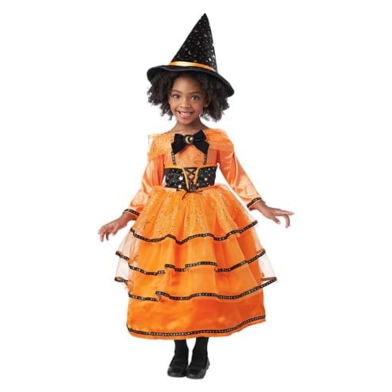 Girl's Midnight Pumpkin Patch Witch Toddler Costume 2T/4T
