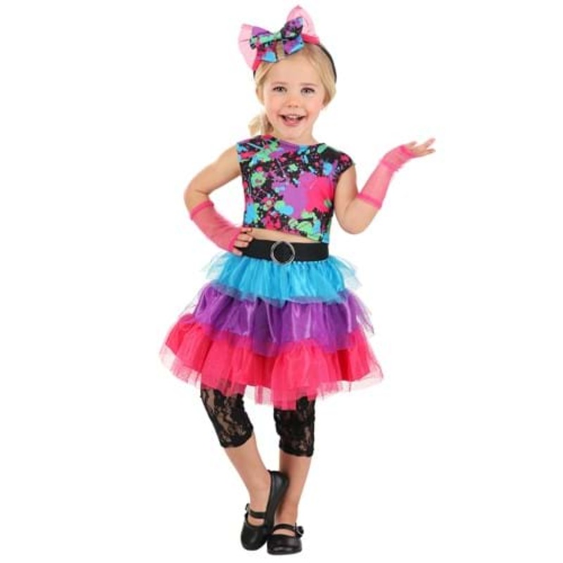 Girl's Neon '80s Toddler Costume 2T