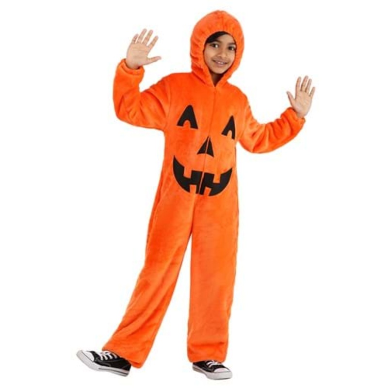 Jack-o-Lantern Onesie Costume for Kids Small