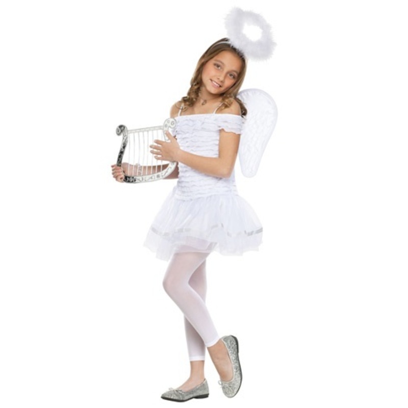 Little White Angel Costume for Girls Small (4-6)