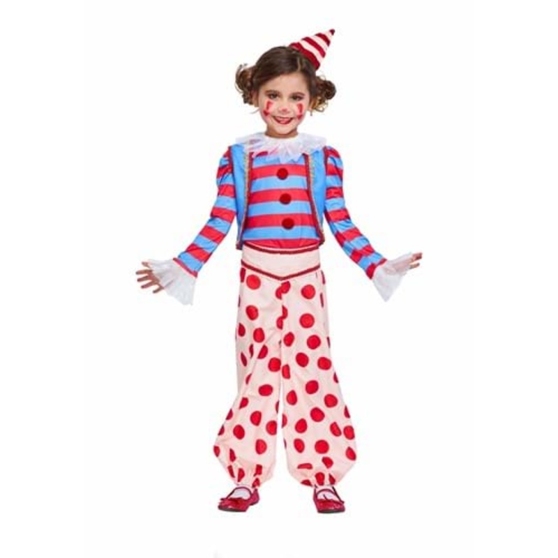 Vintage Clown Costume for Girls X-Small