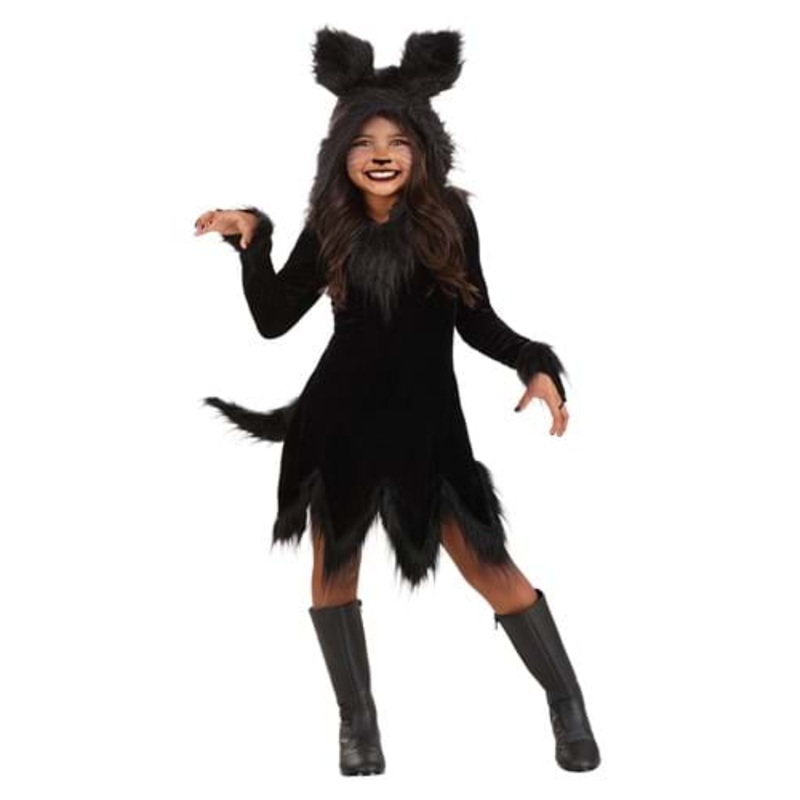 Black Wolf Costume for Girls Small
