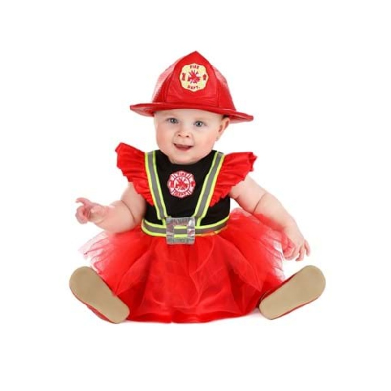 Frilly Firefighter Infant Costume Dress 0/3 Months