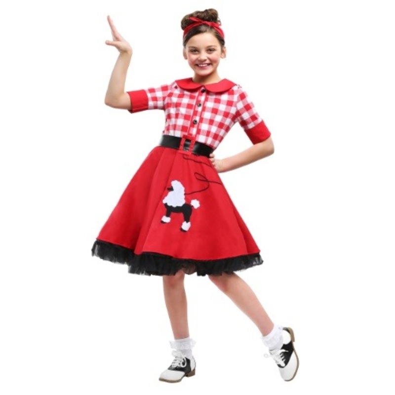 Girl's 50's Sock Hop Darling Costume Dress X-Small