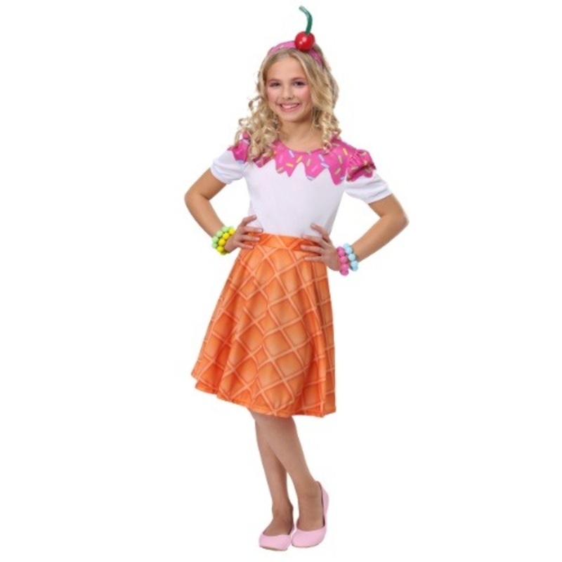 Ice Cream Cone Girls Costume X-Small