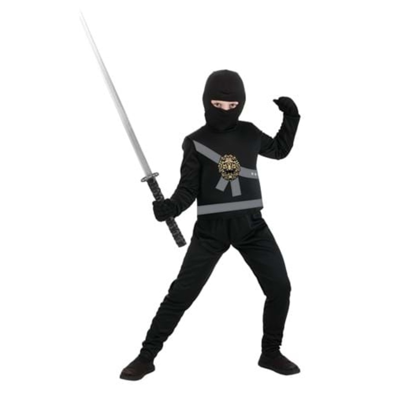 Kid's Black Ninja Master Costume X-Small