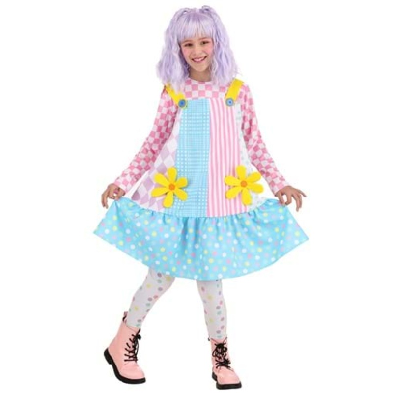 Pinafore Clown Costume Dress for Girls Small