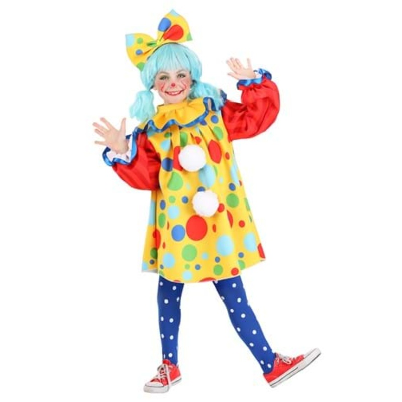 Posh Polka Dot Clown Costume for Girls X-Small
