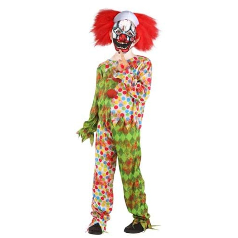 Creepy Masked Clown Costume for Kids Small
